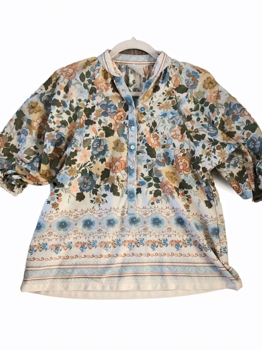 VINTAGE 1970'S DONN KENNY WOMANS POLYESTER BLOUSE